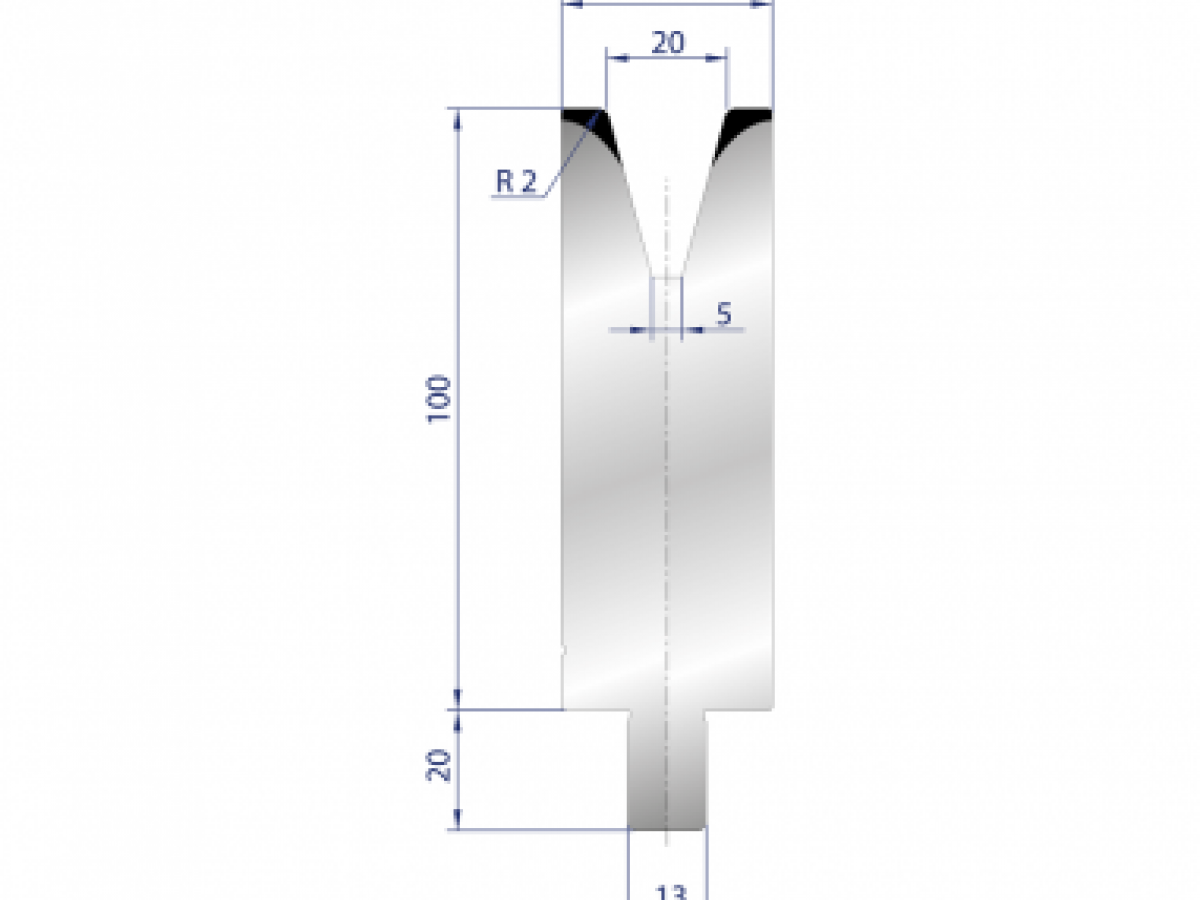 Cối chấn 1V 20 α=30º H100 Max. T/m=50, C45