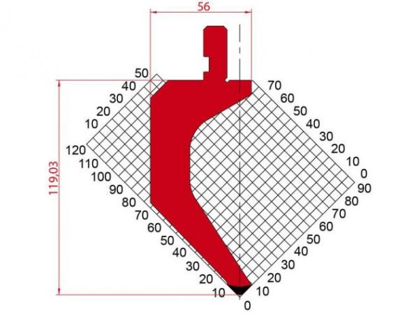 Dao chấn 88º 1062. H=119,03, R=3, Max T/m=50