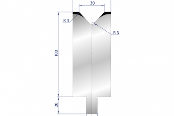 Cối chấn 1V 30 α=86º H100 R3 Max. T/m=100, C45