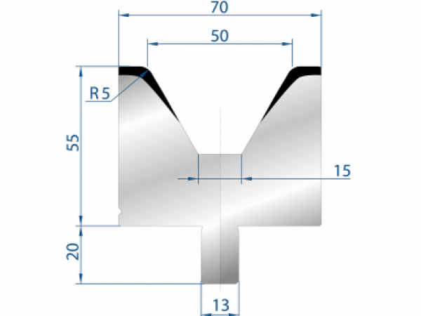 Cối chấn 1V 50 α=60º H55 Max. T/m=100