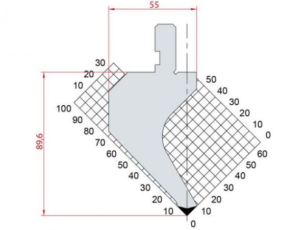 Dao chấn 90º 1265. H=89,6, R=0.25, Max T/m=60