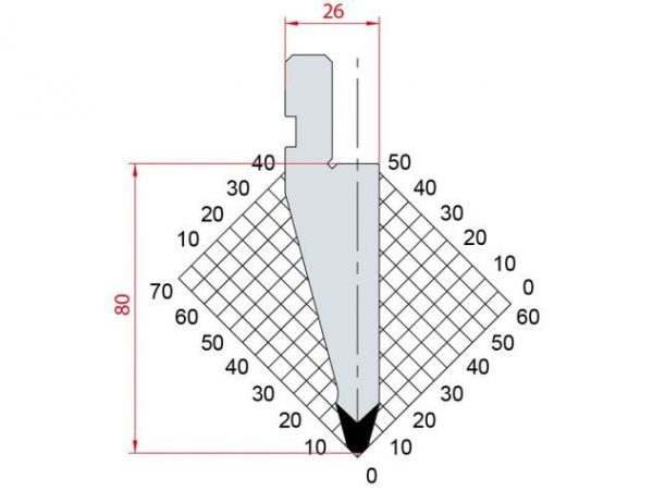 Dao chấn 30º 1057. H=80, R=3 Max T/m=100