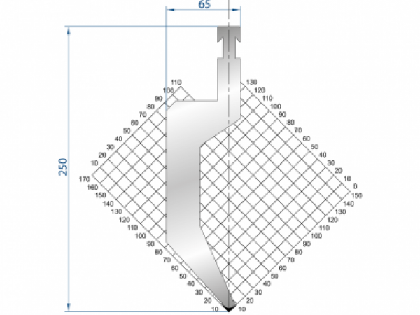 Dao chấn 85º 1321, H=250, R=1.5 Max T/m=100