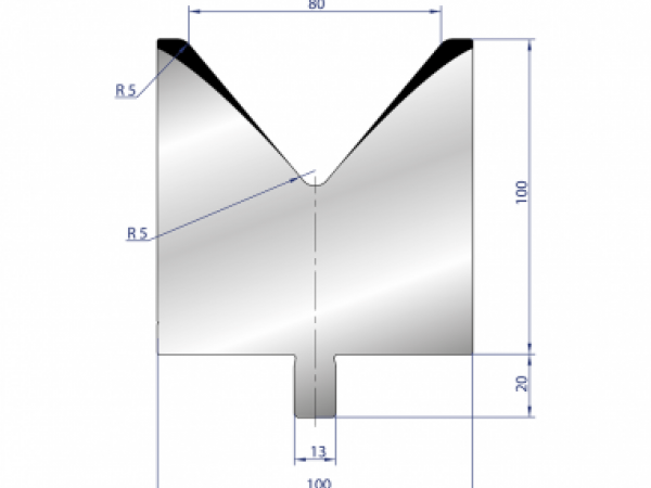 Cối chấn 1V 80 α=80º H100 Max. T/m=150, 42CrMo4
