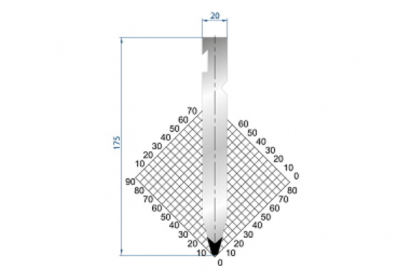 Dao chấn 30º 1231. H=175, R=3 Max T/m=100