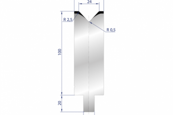 Cối chấn 1V 24 α=86º H100 R2.5 Max. T/m=100, C45
