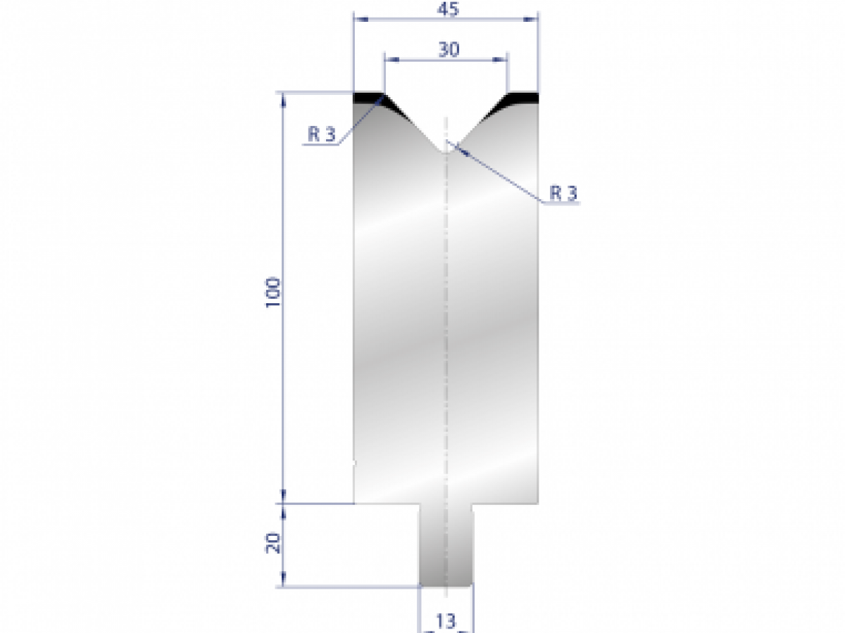 Cối chấn 1V 30 α=86º H100 R3 Max. T/m=100, C45