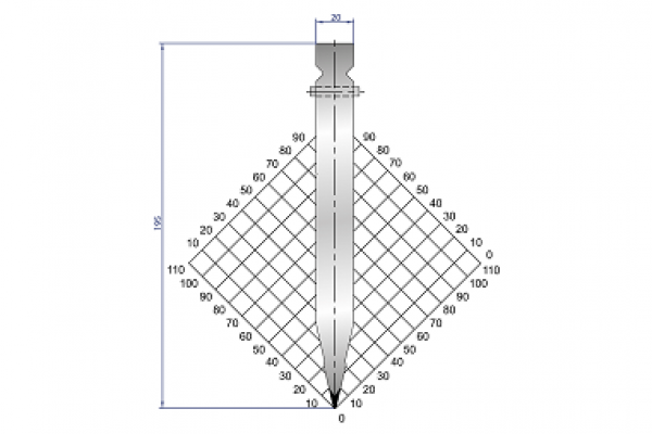 Dao chấn 26º, H=195, R=0.8 Max T/m=100, 42CrMo4