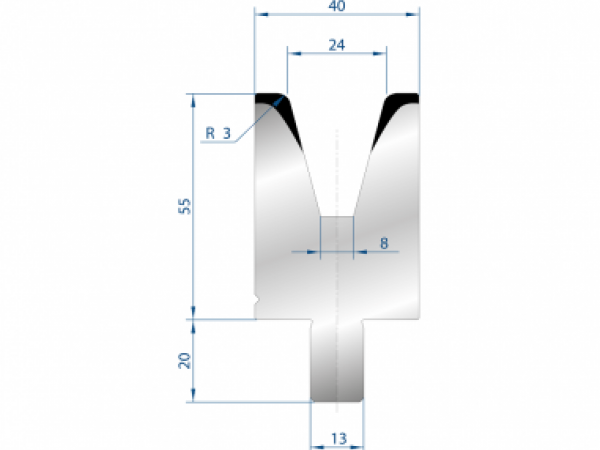 Cối chấn 1V 20 α=30º H55 Max. T/m=55