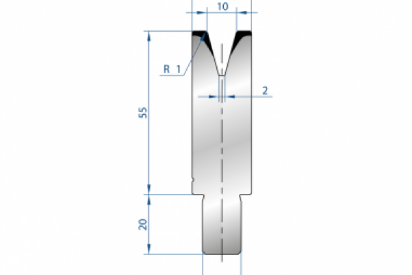 Cối chấn 1V 10 α=30º H55 Max. T/m=50