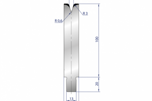 Cối chấn 1V 6 α=30º H100 R3 Max. T/m=50, 42CrMo4